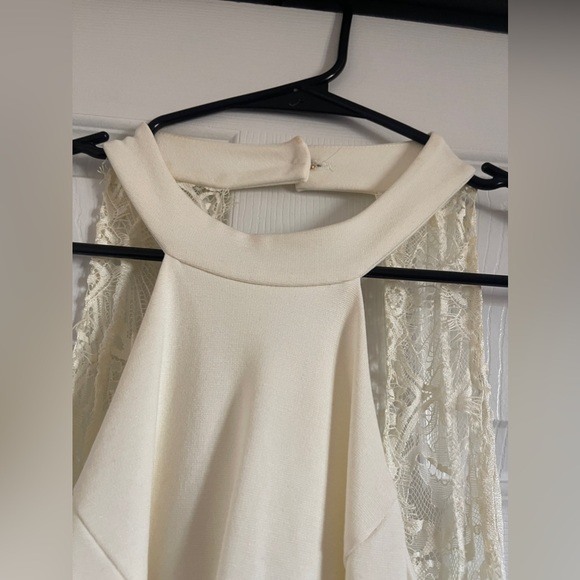 Lulus White Halter Neck Skater Dress - Picture 5 of 9